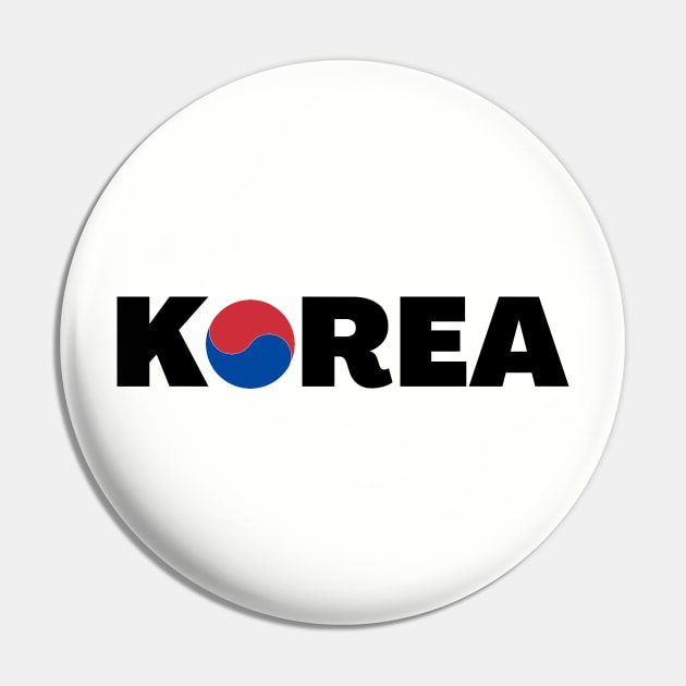 Korea with Taeguk (South Korean Flag Symbol) Pin by e s p y
