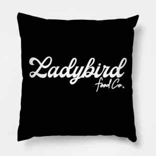 Ladybird Food Co. Classic White Logo Pillow