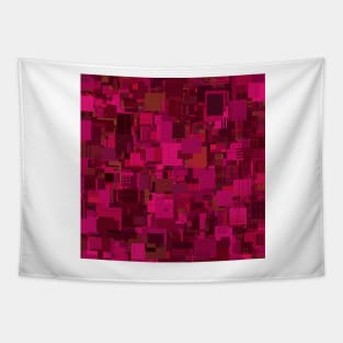 Random Shapes Abstract Pattern - Red/Fuchsia Tapestry