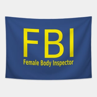 Female Body Inspector Yellow Tapestry