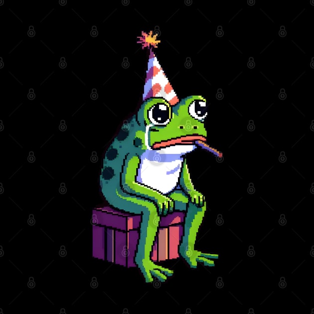 Sad frog meme Happy Birthday 8 bit pixel by beangeerie