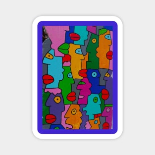 World Of Colorful Faces Magnet