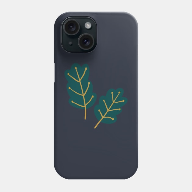 Oak leaves composition, green and yellow color. Phone Case by Pacesyte