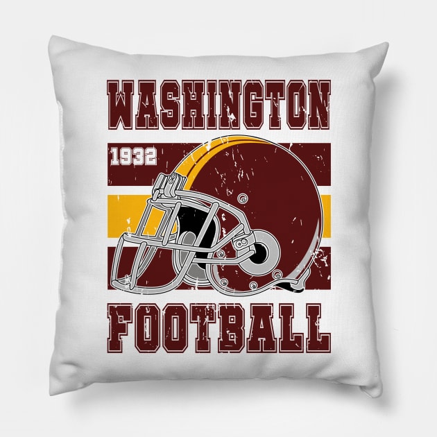 Washington Retro Football Pillow by Arestration