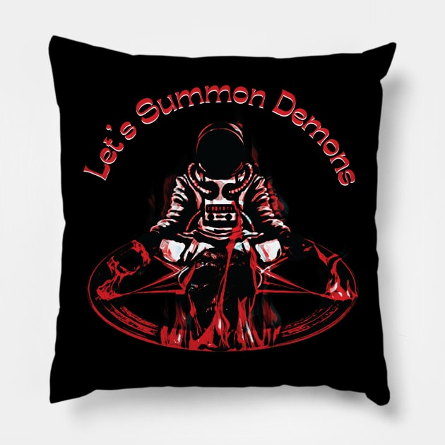 Astronaut Summon Demons Pillow by Trendsdk