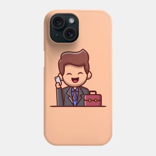 Businessman With Phone And Suitcase (2) Phone Case