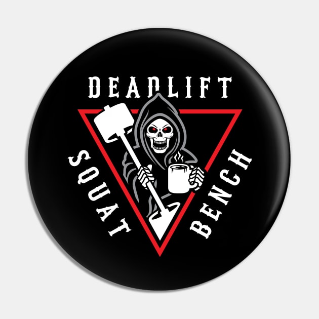 Squat Bench Deadlift Grim Reaper Pin by brogressproject