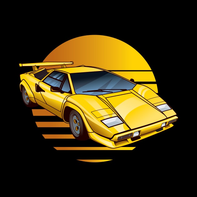 Yellow Lamborghini Countach by MiTs