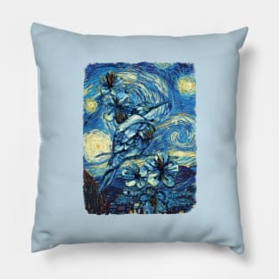 The Beauty of a sparrow Van Gogh Style Pillow