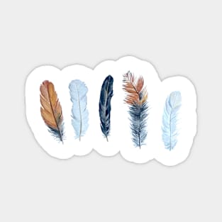 Watercolor Feathers Magnet