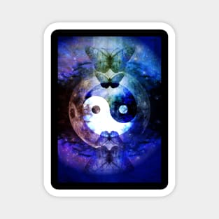 Sister Moon , Butterflies, Moon I Ching Magnet