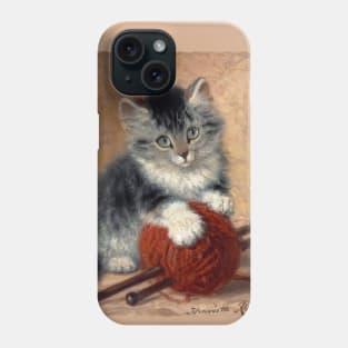 Kitten with a ball of wool Phone Case