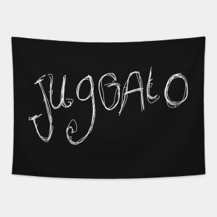 Dark and Gritty Juggalo Text Sketchy Design Tapestry