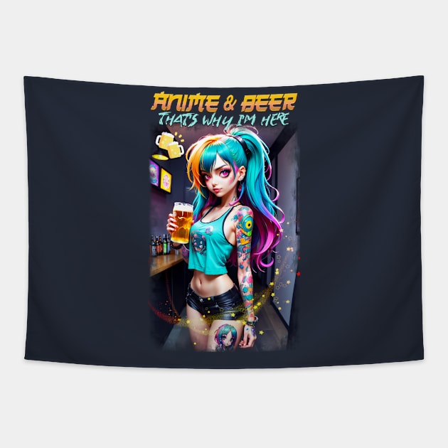 Anime & Beer that's why I'm here 02 Tapestry by KawaiiDread