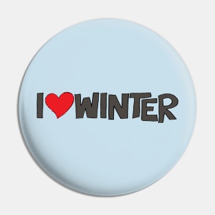 I Heart Winter Illustrated Text with a heart Pin