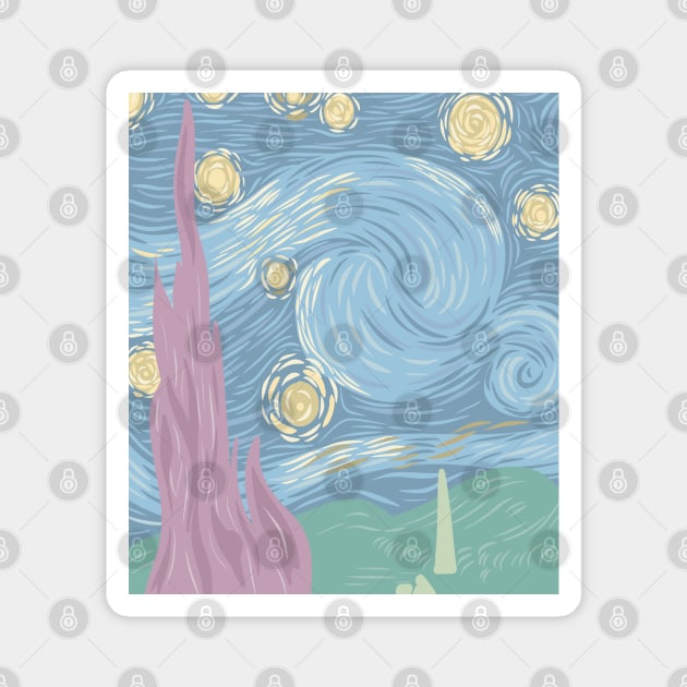 Pastel Starry Night Magnet by SugarSaltSpice