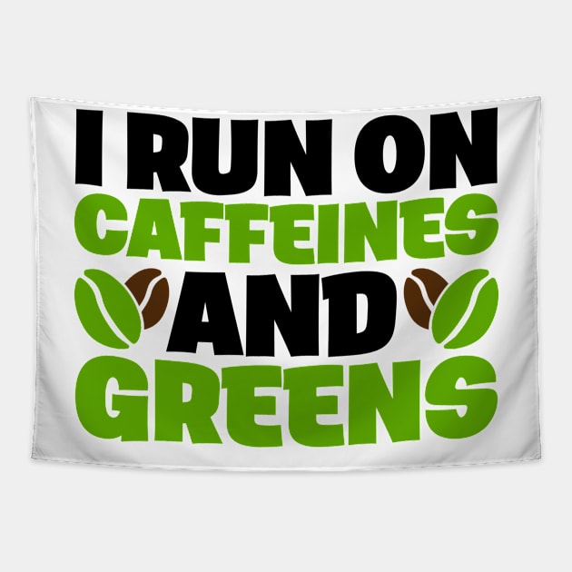 Caffeine Coffee Greens Vegetarian Vegan Food Mocha Espresso Tapestry by Mellowdellow