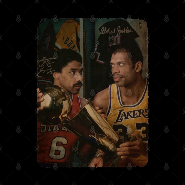 Julius Erving and Kareem Abdul Jabbar Vintage by Milu Milu