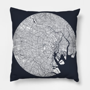 Tokyo, Japan City Map - Full Moon Pillow