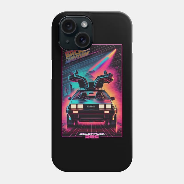 DeLorean Synthwave - Back to the Future Phone Case by DeathAnarchy