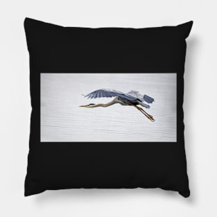 Great Blue Heron on Calm Waters Pillow