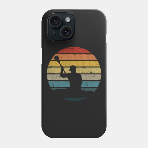 Canoeing Silhouette On A Distressed Retro Sunset product Phone Case by theodoros20