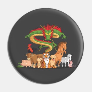 All 12 Chinese Zodiac Animals Together Pin