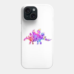 Rainbow Mandala Stegosaurus Phone Case