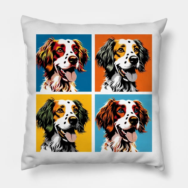 Brittany Pop Art - Dog Lover Gifts Pillow by PawPopArt