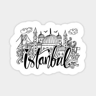 Hand Drawn Symbols Of Istanbul. Magnet