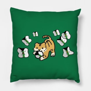 Tiger of (Demiromantic Flag) with Cute Flower of Demiromantic Pride Pillow