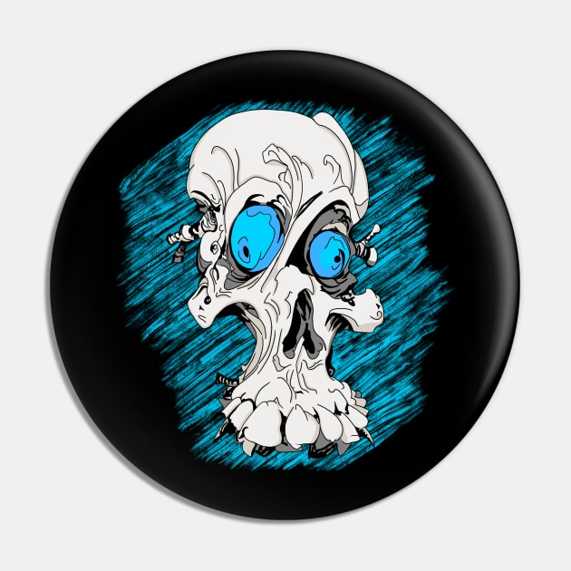 Confused Skull Pin by IcarusPoe