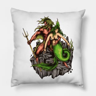 Mermaid fishman god Pillow