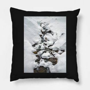 Mountain river and snow Pillow