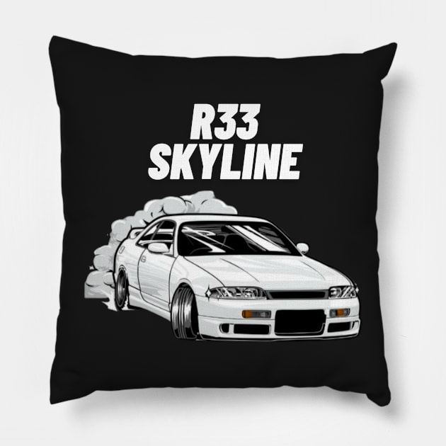 r33 skyline Pillow by MOTOSHIFT