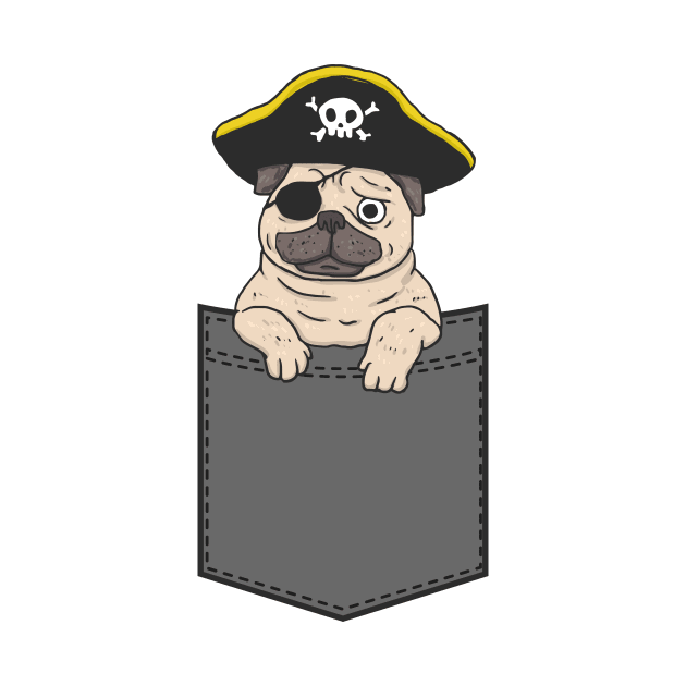 Pirate Pug Pocket by korstee