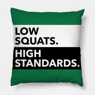 LOW SQUATS HIGH STANDARDS Pillow