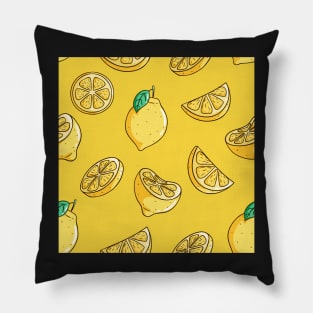 Lemon Fruit Yellow Pattern Pillow