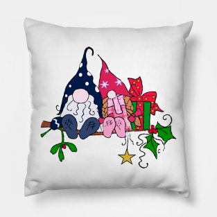 Two Gnomes In A Tree Pillow