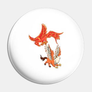 Animals of mythology - Phoenix vs Hippogryph Pin