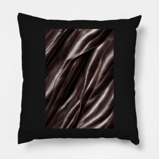 Black Imitation leather, natural and ecological leather print #4 Pillow