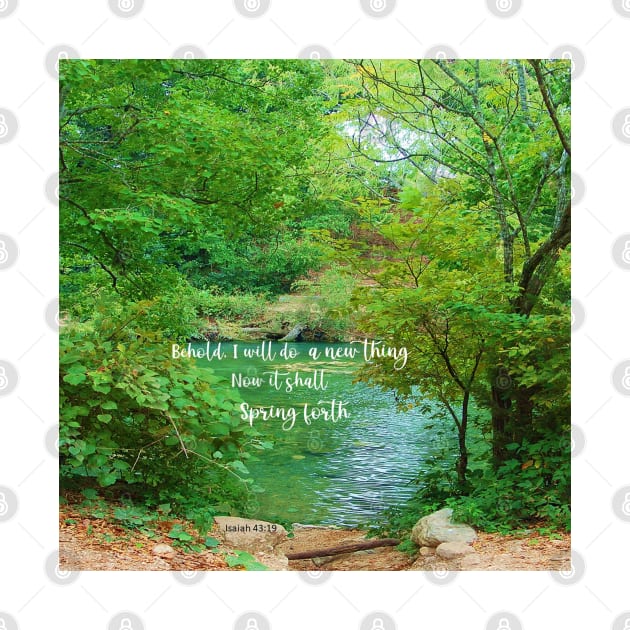 Isaiah 43:19 Behold I will do a New Thing -  BibleVerse Scripture with Nature Scene Trees and Water by Star58