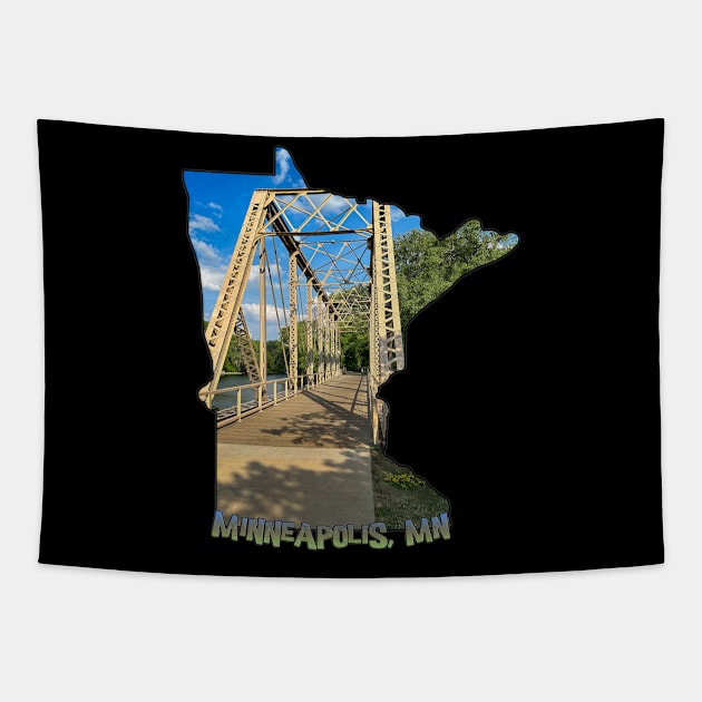 Minneapolis, Minnesota - Nicollet Island bridge Tapestry by gorff