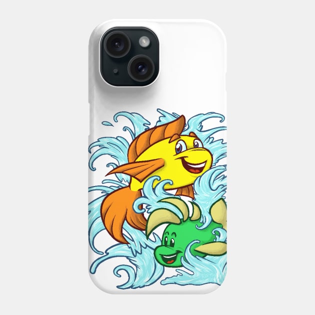 Freddi Fish & Luther (Japanese Koi Tattoo) Phone Case by Rivkah