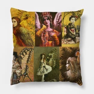 Vintage Decorative Figure Illustrations Pillow