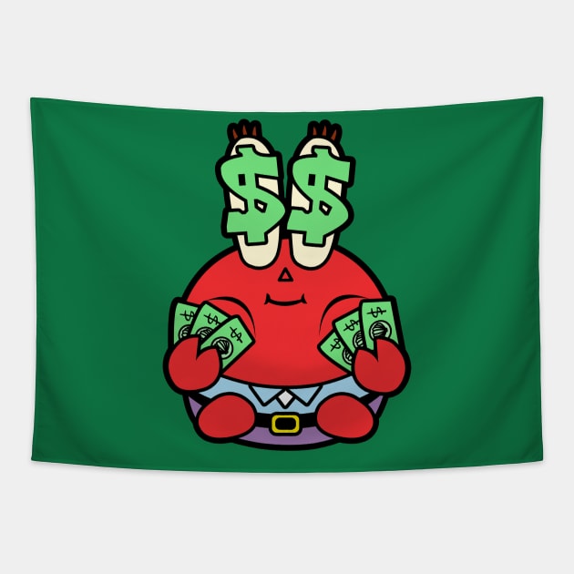 Baby Mr Krabs Love Money Tapestry by liora natalia