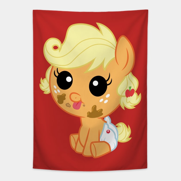 Messy Baby Applejack Tapestry by CloudyGlow