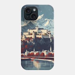 Hohensalzburg Castle Austria Vintage Travel Retro Tourism Phone Case