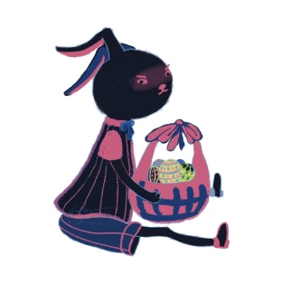 Back rabbit have some Easter eggs for you - black rabbit T-Shirt