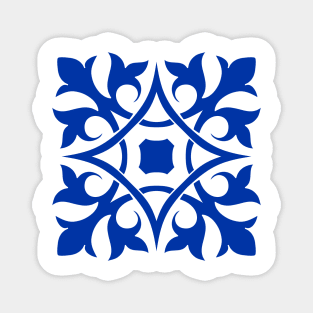 Antique Azulejo Tile Floral Pattern Magnet